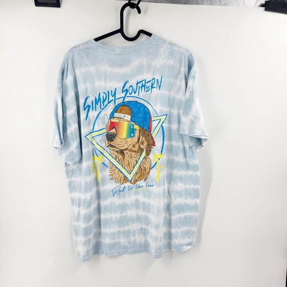 ✅ Simply Southern Tie-Dye T-Shirt RAD-TO-THE-BONE BLUE/WHITE SIZE XL - Picture 6 of 6